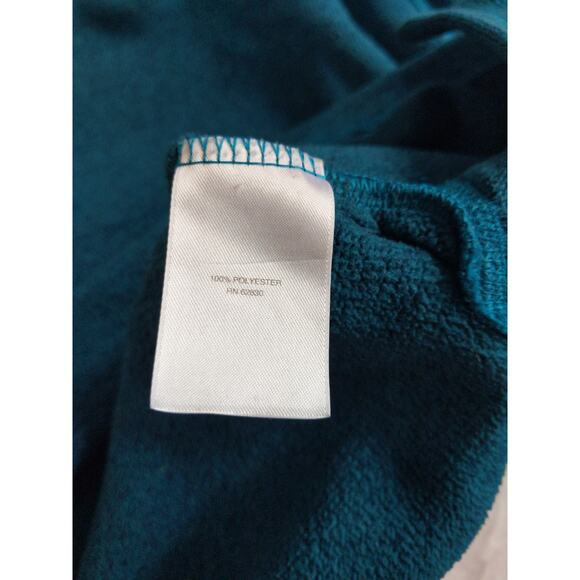 Lands' End Sport Women's Medium Turquoise Fleece Cowl Neck Pullover - Picture 4 of 7